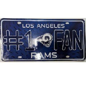 🆕🏈 LOS ANGELES RAMS EMBOSSED ALUMINUM #1 FAN LICENSE PLATE -NFL - UNISEX